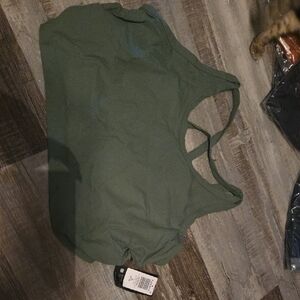 torrid Olive Ribbed Racerback Tank Top